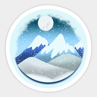 Snowy Mountains Sticker